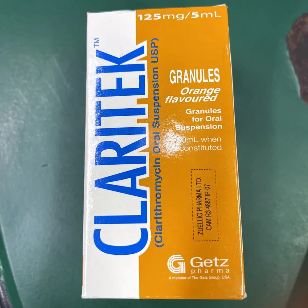 Claritek (Clarithromycin Oral Suspension USP) 50ml (125mg/5ml)