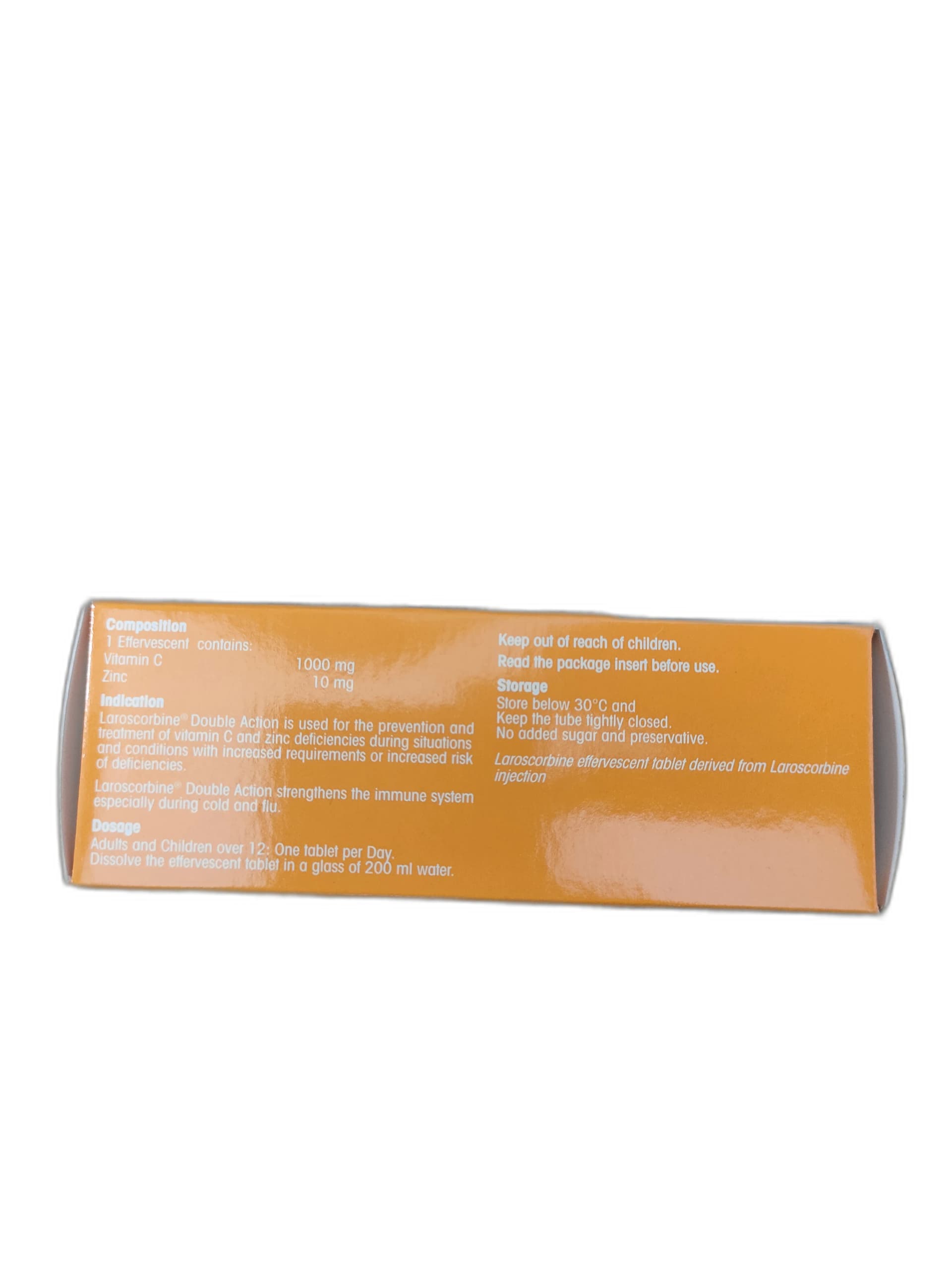 Laroscorbine Double Action 1000mg Vitamin C, 10mg Zinc