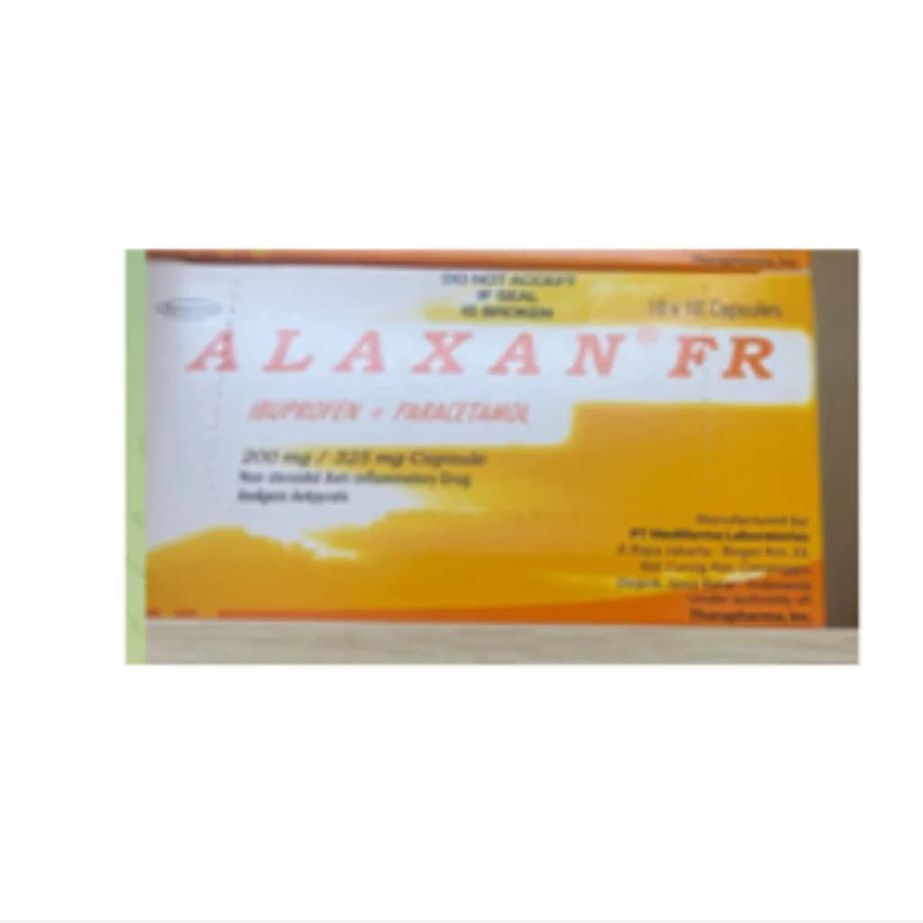 Alaxan FR 200mg/325mg (Ibuprofen+Paracetamol) 200mg/325mg