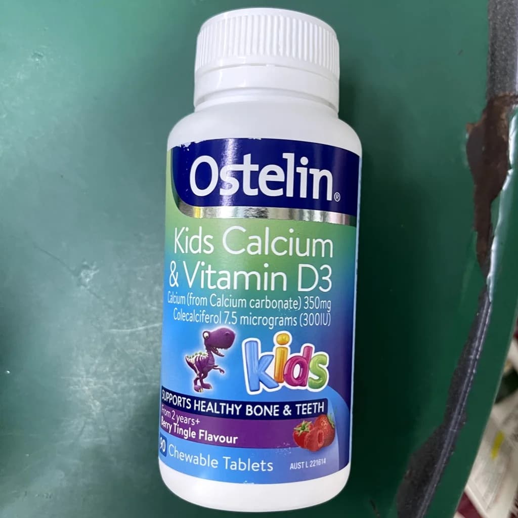 Ostelin Kids Calcium & Vitamin D3 (Berry Tingle Flavor) 350mg, 7.5mg