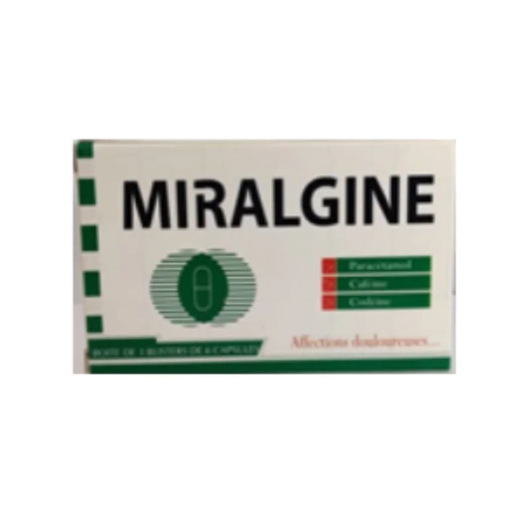 Miralgine (Paracetamol 400mg/Caffeine 62.5mg/Codeine 20mg) 400mg