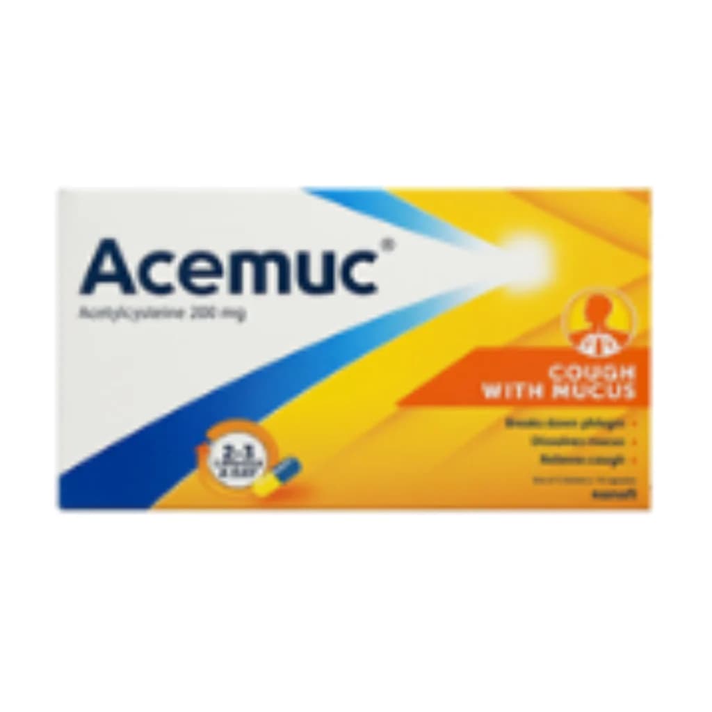 Acemuc 200mg = Mucomyst 200mg (Acetylcysteine) Sachet 200mg = Mucomyst 200mg (Acetylcysteine) Sachet