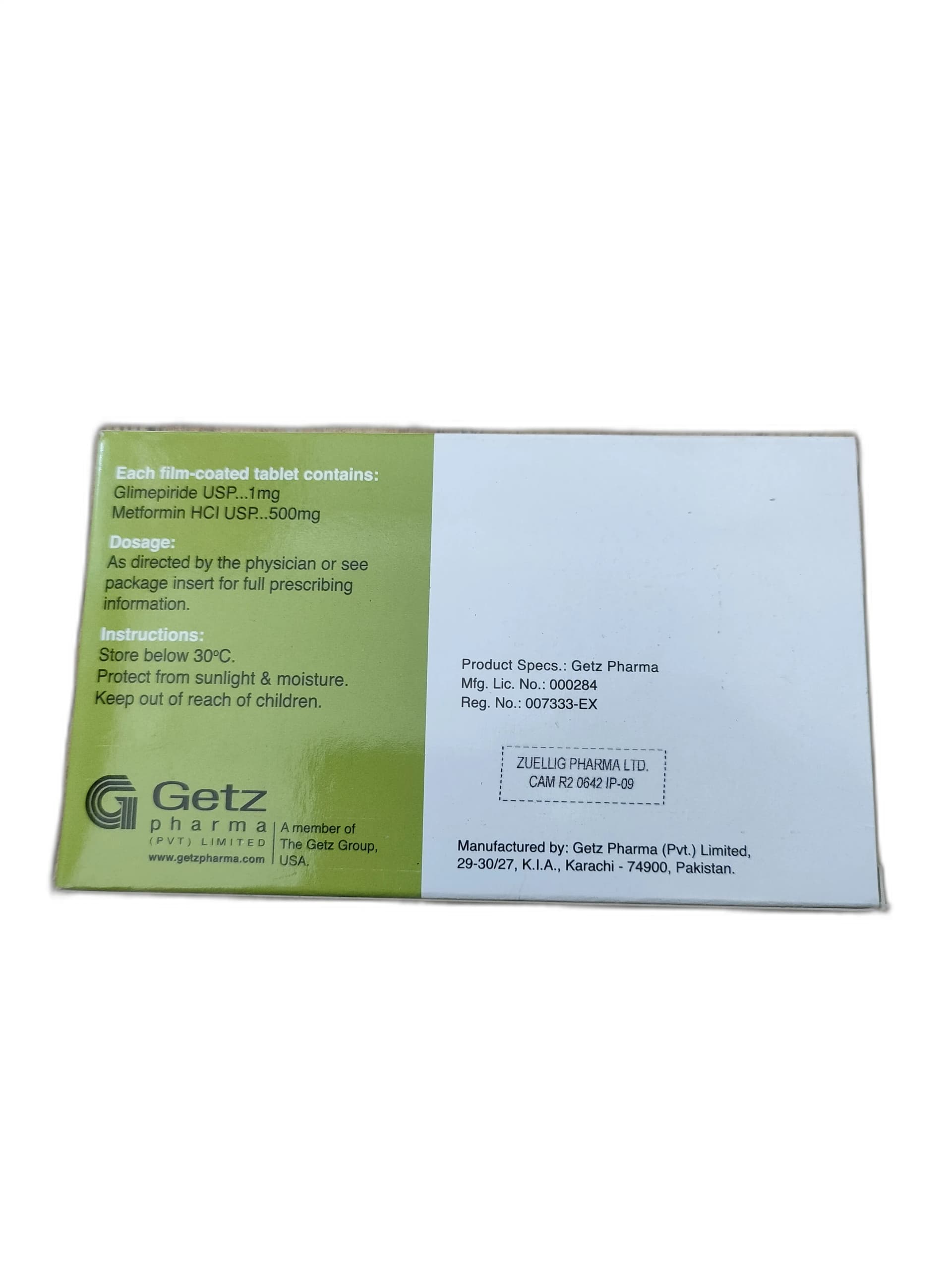 Glimepiride and Metformin HCI 1mg/500mg
