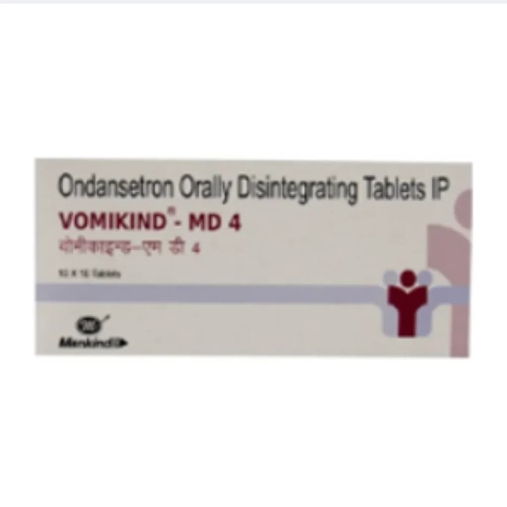 Vomikind-MD 4 tablet (Ondansetron 4mg) 4mg - Phnom Penh Care Pharmacy 2ND Floor / Under CENTRAL HOSPITAL