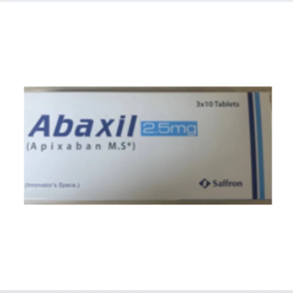 Abaxil 2.5mg = Apixaget 2.5mg (Apixaban) 2.5mg