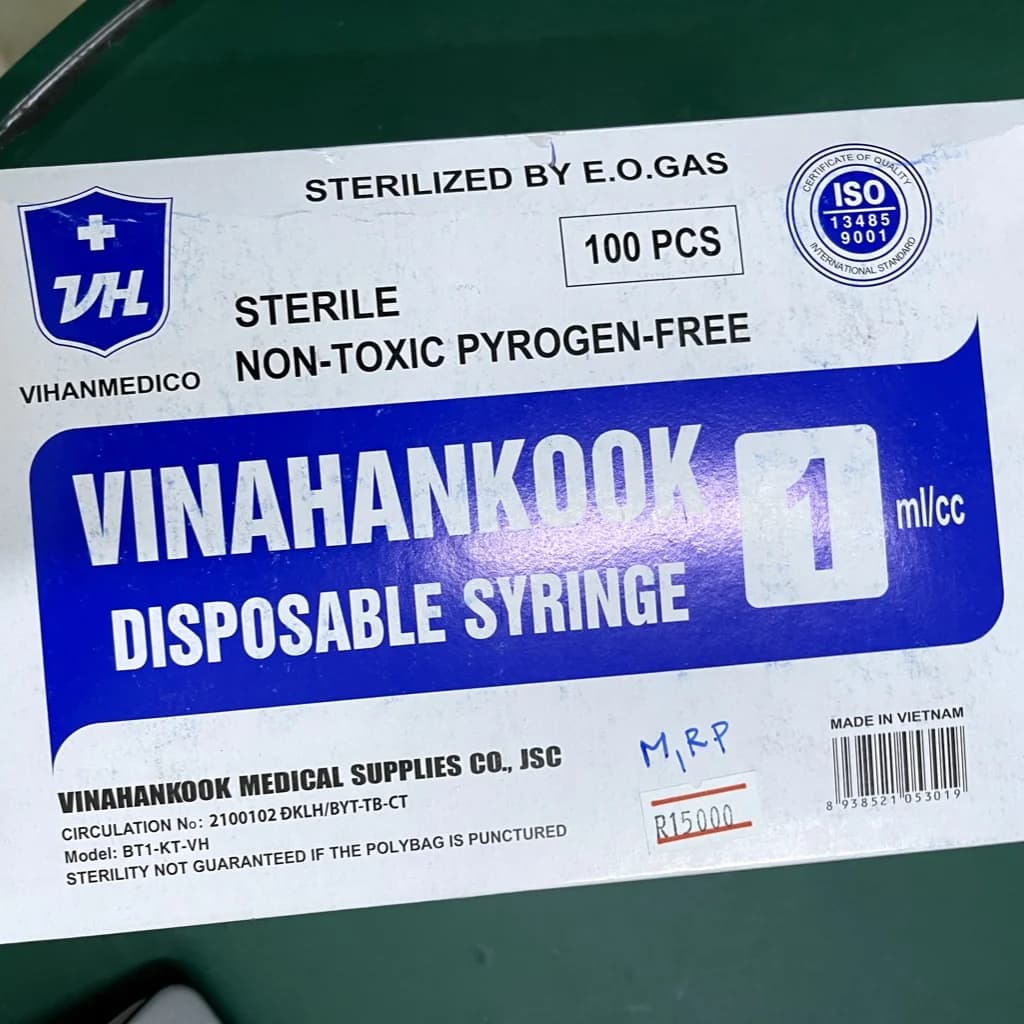 Vinahankook syringe 1ml/cc