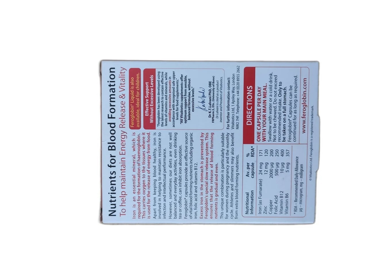 Feroglobin ONE CAPSULE PER DAY - ឱសថស្ថាន ដារ៉ារស្មីគោកចំបក់ (Dara Raksmey Kok Chambok)