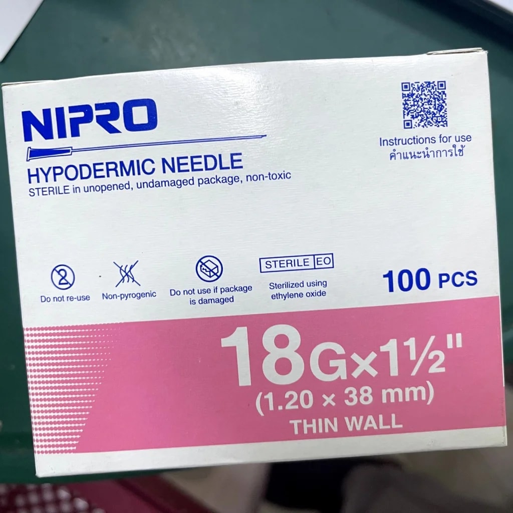 Nipro (Hypodermic Needle) 18gx1 (1.20 x 38 mm) - Pharmacy Rotha 2