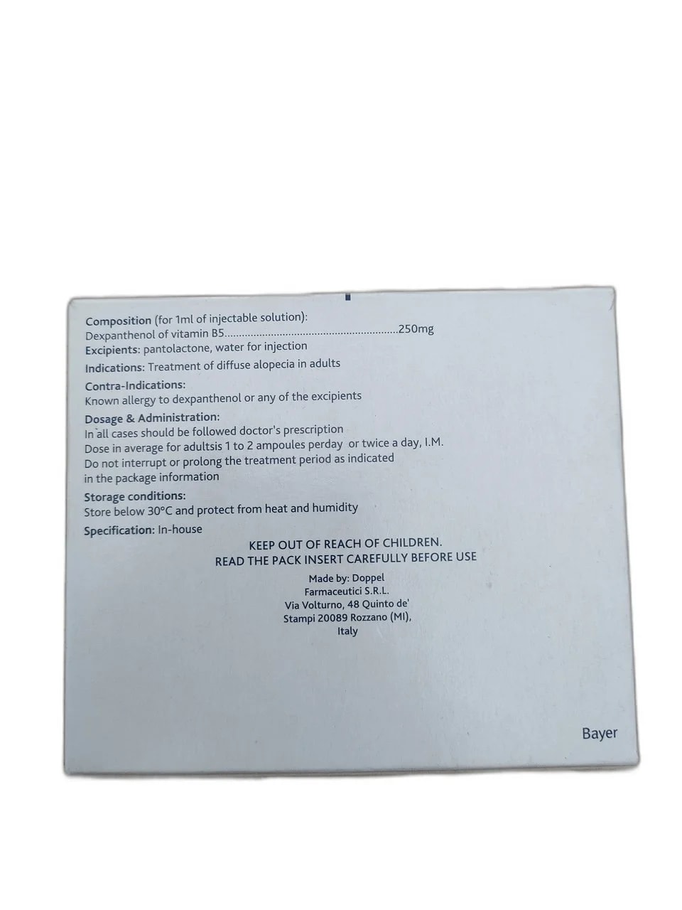 Dexpanthenol 250mg - ឱសថស្ថាន ដារ៉ារស្មីគោកចំបក់ (Dara Raksmey Kok Chambok)
