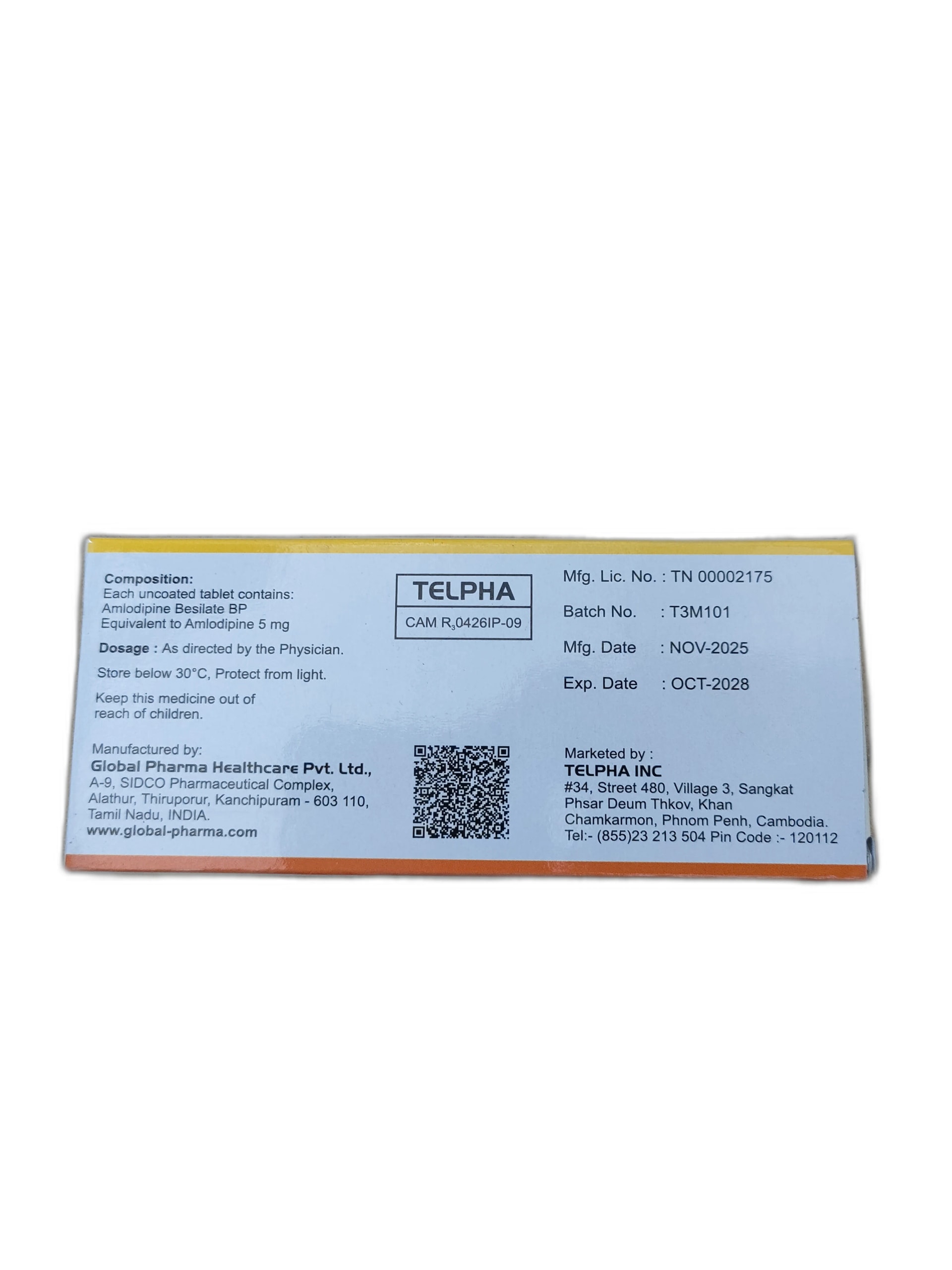 Amlodipine Besilate BP 5mg - ឱសថស្ថាន ដារ៉ារស្មីគោកចំបក់ (Dara Raksmey Kok Chambok)