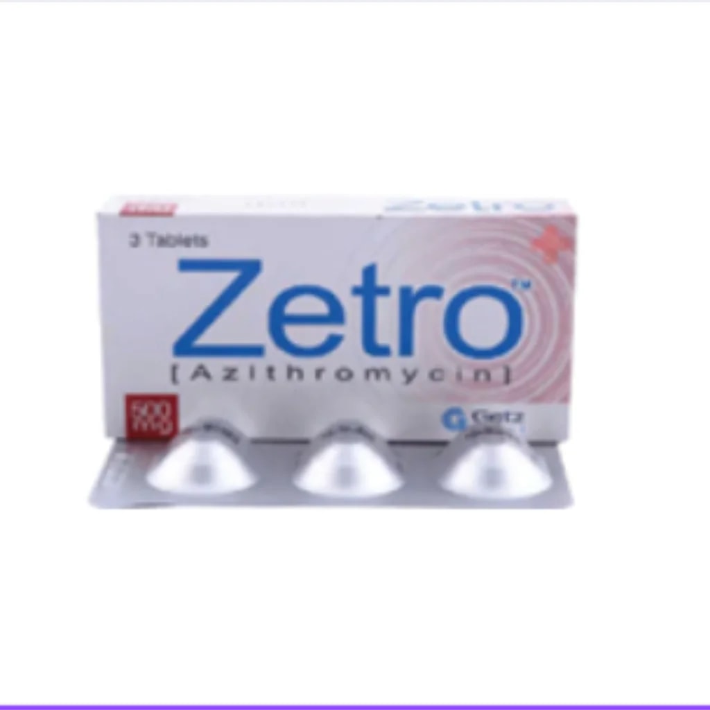 Zetro 500mg Tablet (Azithromycin) 500mg - Phnom Penh Care Pharmacy 2ND Floor / Under CENTRAL HOSPITAL