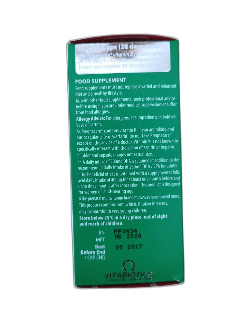 Pregnacare vitamin & mineral tablets plus 20 Omega-3 capsules - ឱសថស្ថាន ដារ៉ារស្មីគោកចំបក់ (Dara Raksmey Kok Chambok)