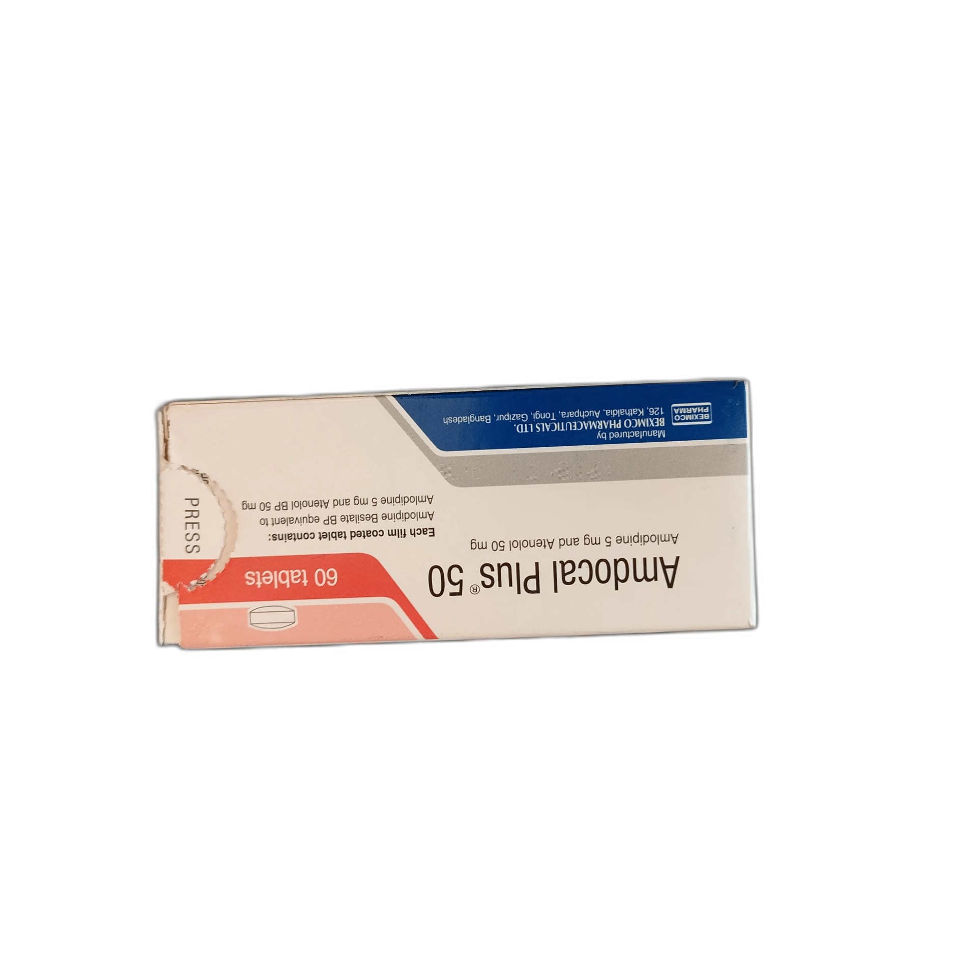 Amdocal Plus 50 Amlodipine Atenolol 5mg/50mg - Srey Mom Pharmacy