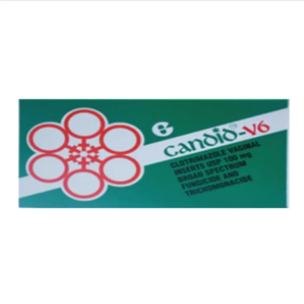 Candid V6 (Clotrimazole 100mg) Vaginal Tablet 100mg - Phnom Penh Care Pharmacy 2ND Floor / Under CENTRAL HOSPITAL