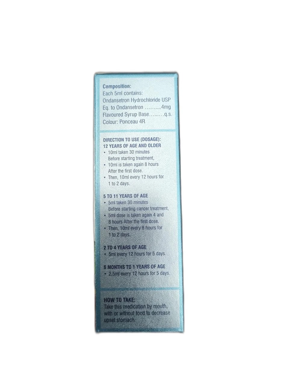 Ondansetron Hydrochloride USP Flavoured Syrup 4mg/5ml - ឱសថស្ថាន ដារ៉ារស្មីគោកចំបក់ (Dara Raksmey Kok Chambok)