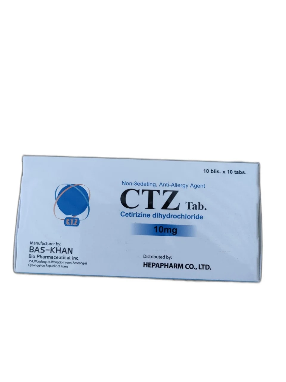 CTZ Tab. 10mg - ឱសថស្ថាន ដារ៉ារស្មីគោកចំបក់ (Dara Raksmey Kok Chambok)