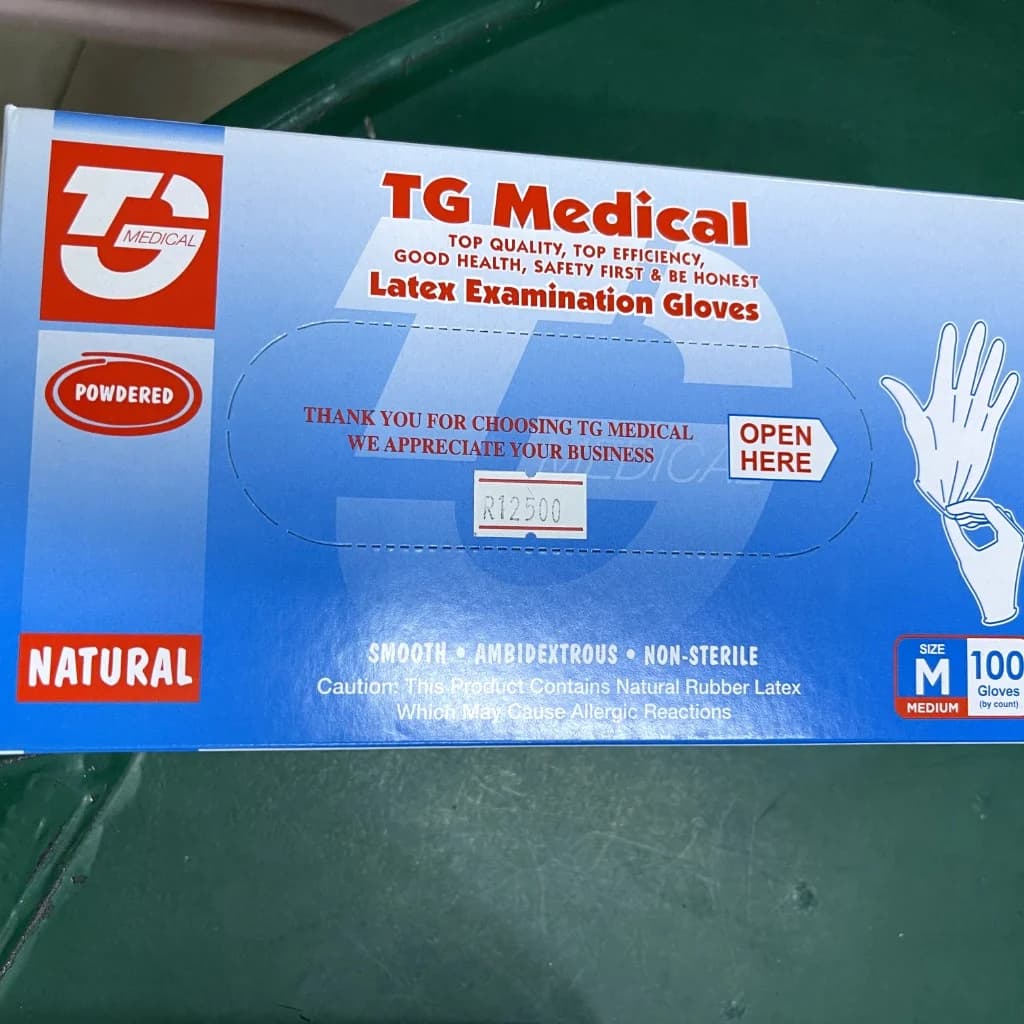 TG Medical Latex Examination Gloves Medium